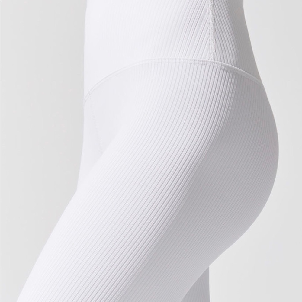 Carbon38 Ribbed Regular Rise 7/8 Legging White - Picture 3 of 8